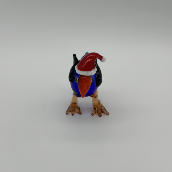 Woodpecker With Santa Hat Coloured Glaze Decoration Woodpecker With Santa Hat Coloured Glaze Decoration