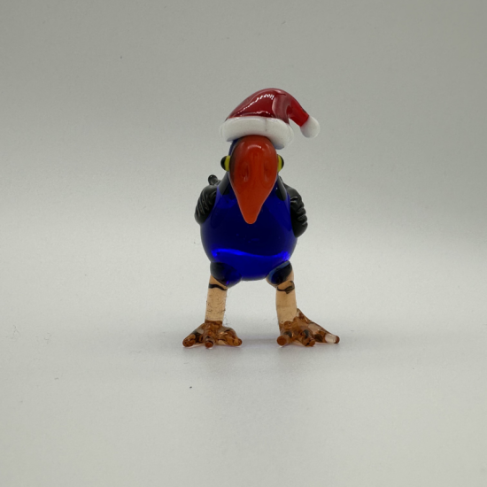 Woodpecker With Santa Hat Coloured Glaze Decoration Woodpecker With Santa Hat Coloured Glaze Decoration