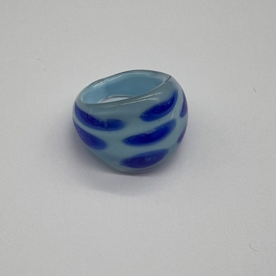 Blue Spotted Glass Ring Blue Spotted Glass Ring