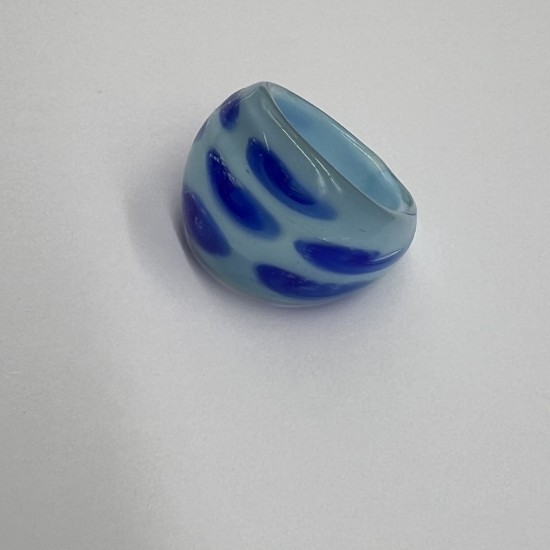 Blue Spotted Glass Ring Blue Spotted Glass Ring