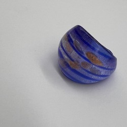 Blue Line Glass Ring