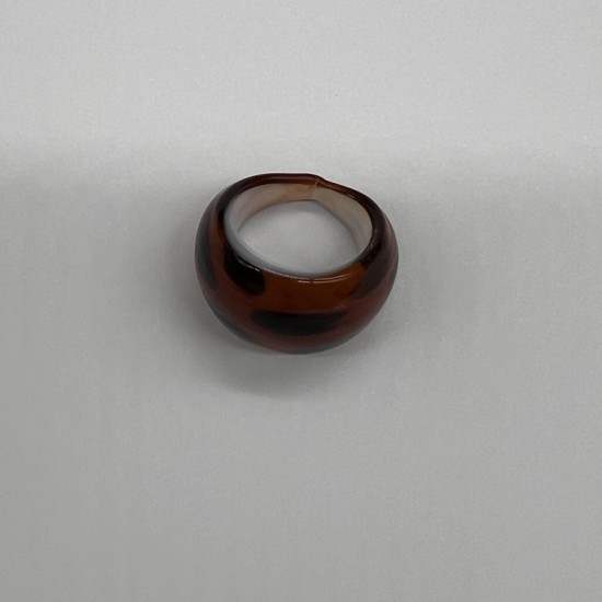 Red And Black Spotted Glass Ring