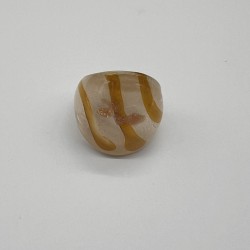 Yellow Striped Glass Ring