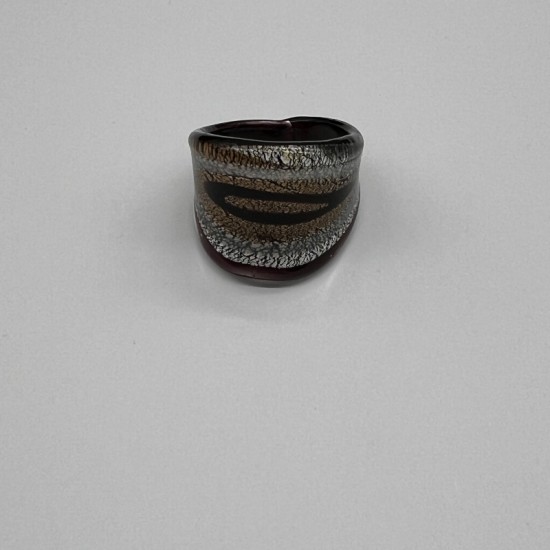 Black And Yellow Glass Ring Black And Yellow Glass Ring