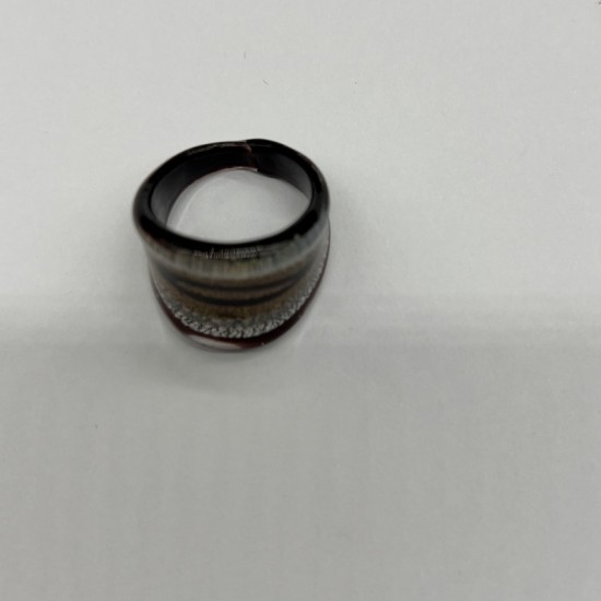 Black And Yellow Glass Ring Black And Yellow Glass Ring