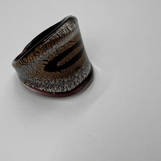 Black And Yellow Glass Ring Black And Yellow Glass Ring