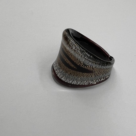 Black And Yellow Glass Ring Black And Yellow Glass Ring