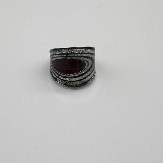 Black And Red Galaxy Glass Ring Black And Red Galaxy Glass Ring