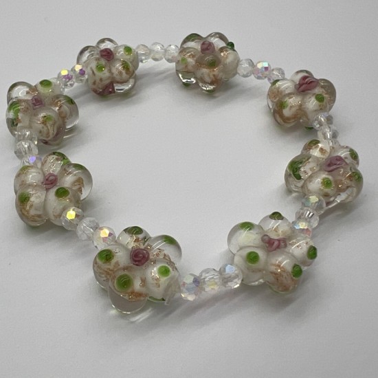 Cherry Blossom Hydrangea Glass Bracelet Cherry Blossom Hydrangea Glass Bracelet