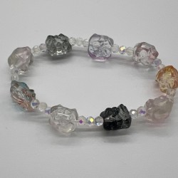Flower Cluster Glass Bracelet