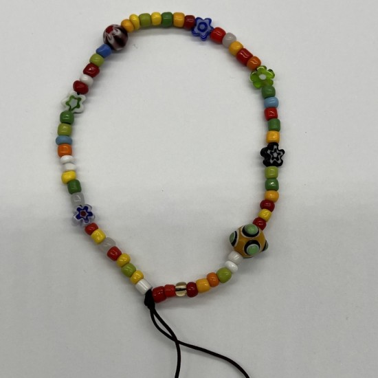 Dopamine Color Mixed Beads Yellow Glass Phone Cord Dopamine Color Mixed Beads Yellow Glass Phone Cord