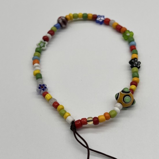Dopamine Color Mixed Beads Yellow Glass Phone Cord Dopamine Color Mixed Beads Yellow Glass Phone Cord
