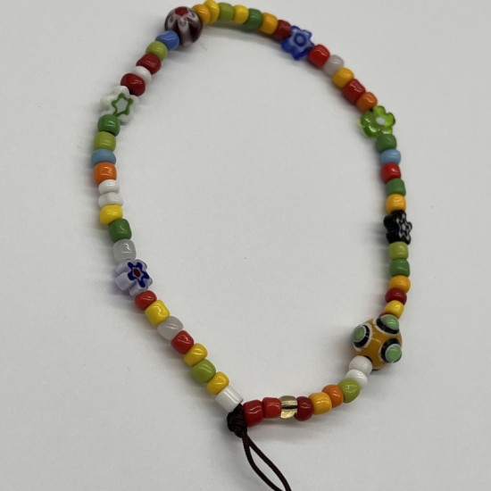Dopamine Color Mixed Beads Yellow Glass Phone Cord Dopamine Color Mixed Beads Yellow Glass Phone Cord