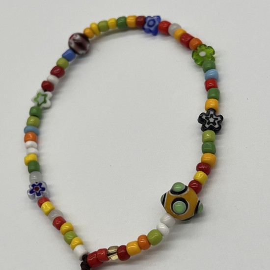 Dopamine Color Mixed Beads Yellow Glass Phone Cord Dopamine Color Mixed Beads Yellow Glass Phone Cord