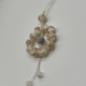 Yellow And White Mixed Color Beaded Glass Phone Cord Yellow And White Mixed Color Beaded Glass Phone Cord