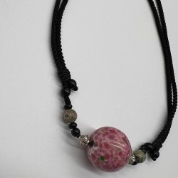 Pink spring glass necklace
