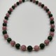 Vintage Green Pink Glass Beaded Necklace Vintage Green Pink Glass Beaded Necklace