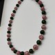 Vintage Green Pink Glass Beaded Necklace Vintage Green Pink Glass Beaded Necklace