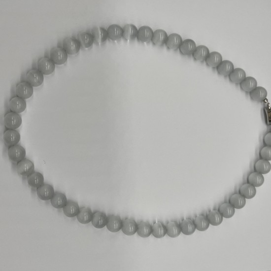 Ice-Clear White Glass Beaded Necklace Ice-Clear White Glass Beaded Necklace