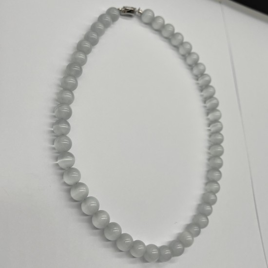 Ice-Clear White Glass Beaded Necklace Ice-Clear White Glass Beaded Necklace
