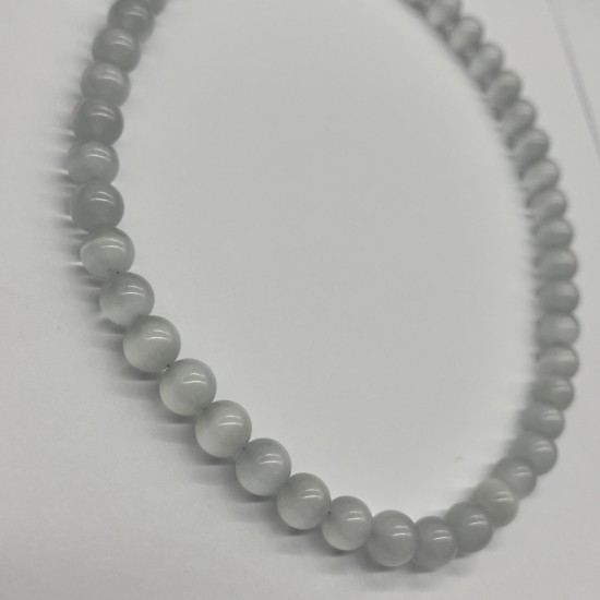 Ice-Clear White Glass Beaded Necklace Ice-Clear White Glass Beaded Necklace