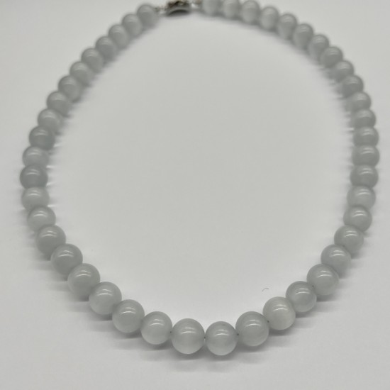 Ice-Clear White Glass Beaded Necklace Ice-Clear White Glass Beaded Necklace