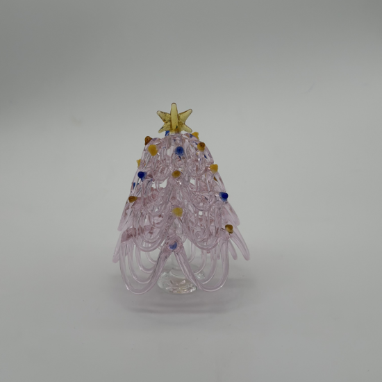 Ribbon Christmas Tree Coloured Glaze Decoration