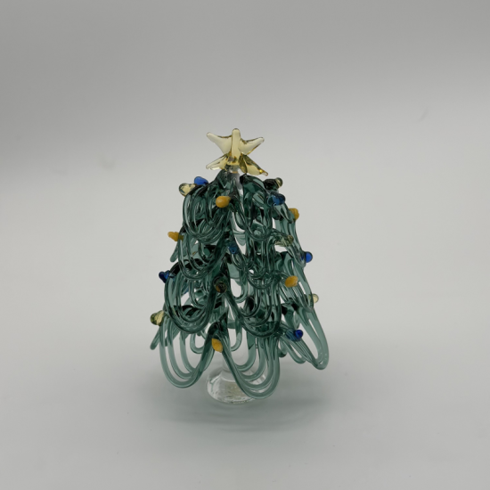 Ribbon Christmas Tree Coloured Glaze Decoration