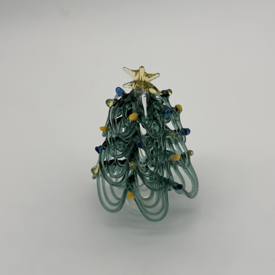 Ribbon Christmas Tree Coloured Glaze Decoration