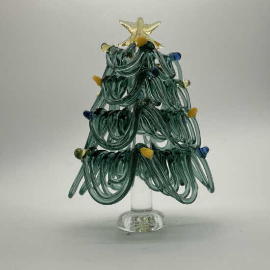 Ribbon Christmas Tree Coloured Glaze Decoration