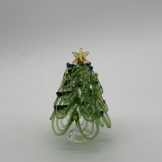 Ribbon Christmas Tree Coloured Glaze Decoration