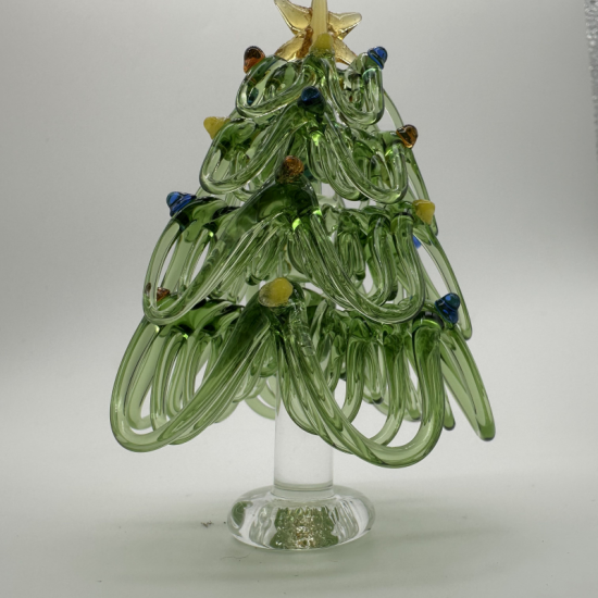Ribbon Christmas Tree Coloured Glaze Decoration