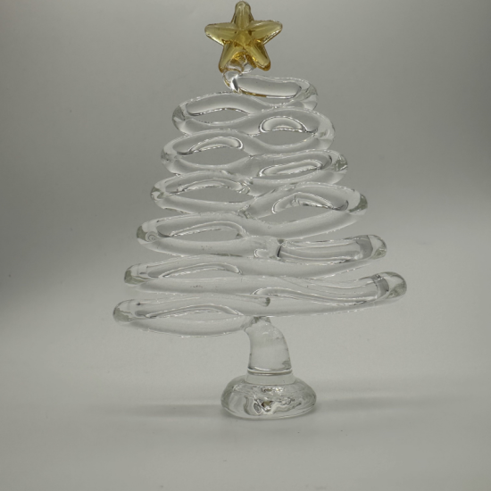 Large Flat Tree Coloured Glaze Decoration