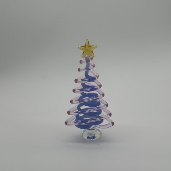 Small Flat Tree Coloured Glaze Decoration
