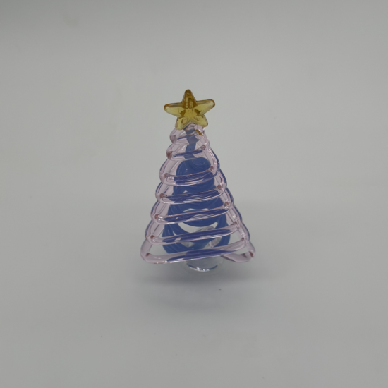 Small Flat Tree Coloured Glaze Decoration