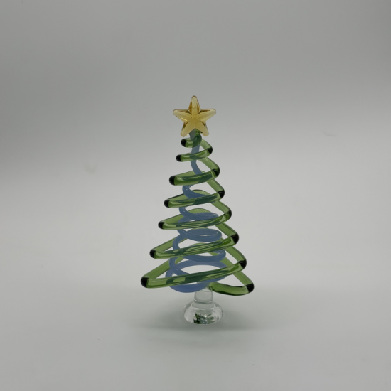 Small Flat Tree Coloured Glaze Decoration
