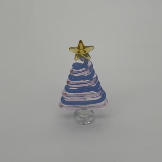 Small Flat Tree Coloured Glaze Decoration