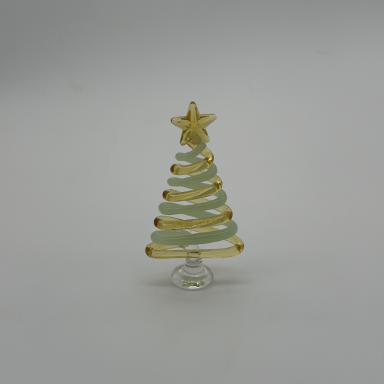 Small Flat Tree Coloured Glaze Decoration