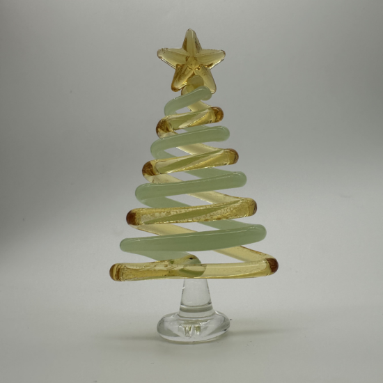 Small Flat Tree Coloured Glaze Decoration