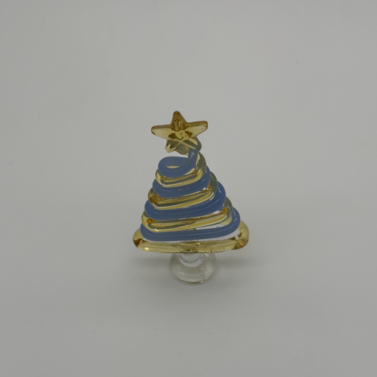 Small Flat Tree Coloured Glaze Decoration