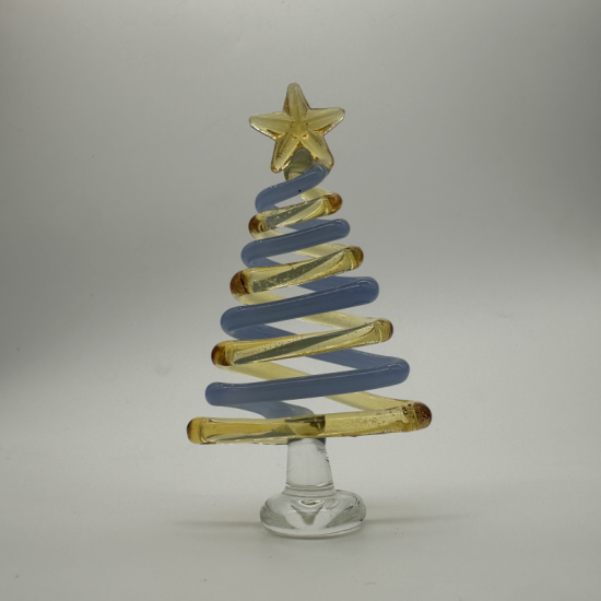 Small Flat Tree Coloured Glaze Decoration