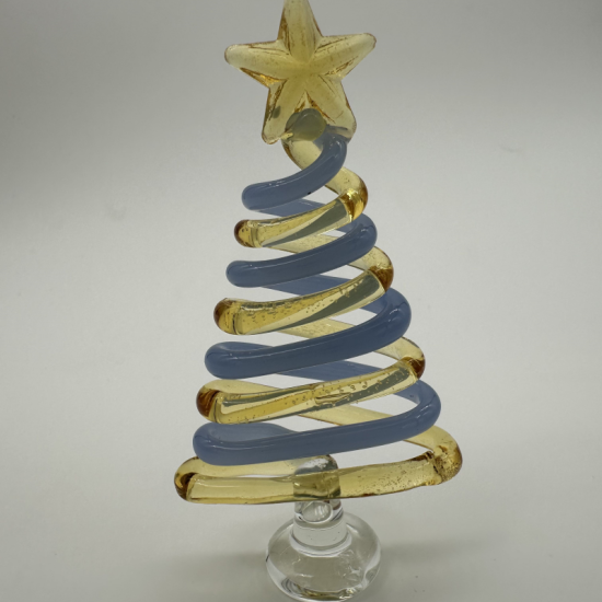 Small Flat Tree Coloured Glaze Decoration