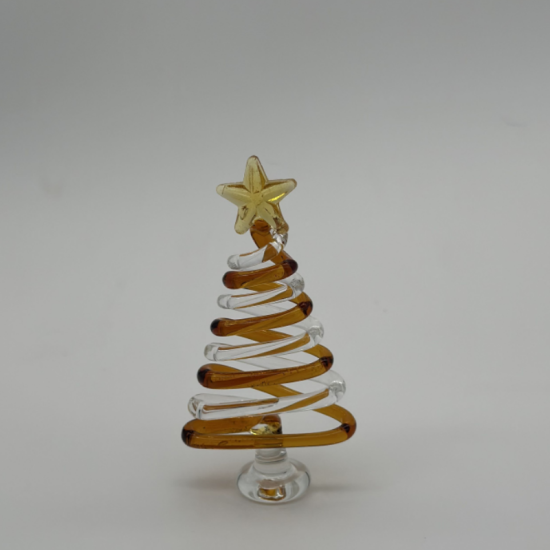 Small Flat Tree Coloured Glaze Decoration