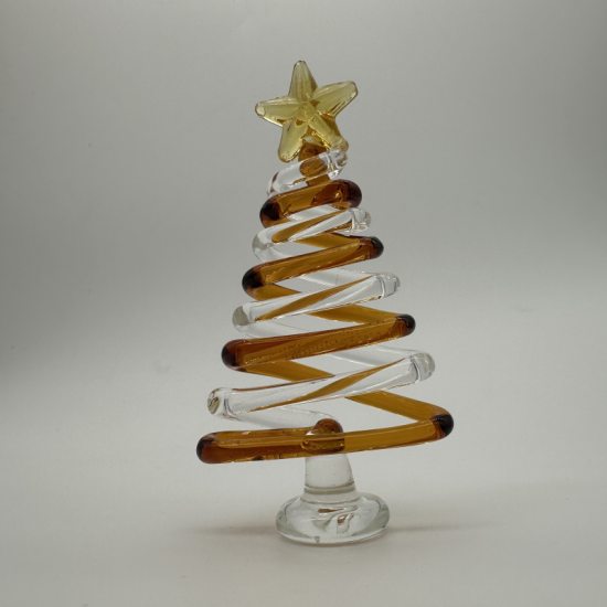Small Flat Tree Coloured Glaze Decoration