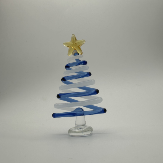 Small Flat Tree Coloured Glaze Decoration