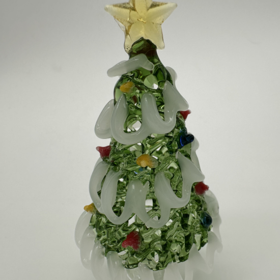 Medium White Edge Cedar Christmas Tree Coloured Glaze Decoration Medium White Edge Cedar Christmas Tree Coloured Glaze Decoration