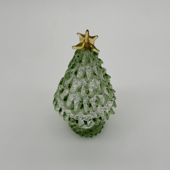 Wire Wrap Base Christmas Tree Coloured Glaze Decoration