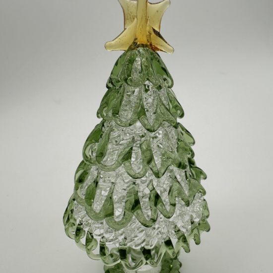 Wire Wrap Base Christmas Tree Coloured Glaze Decoration