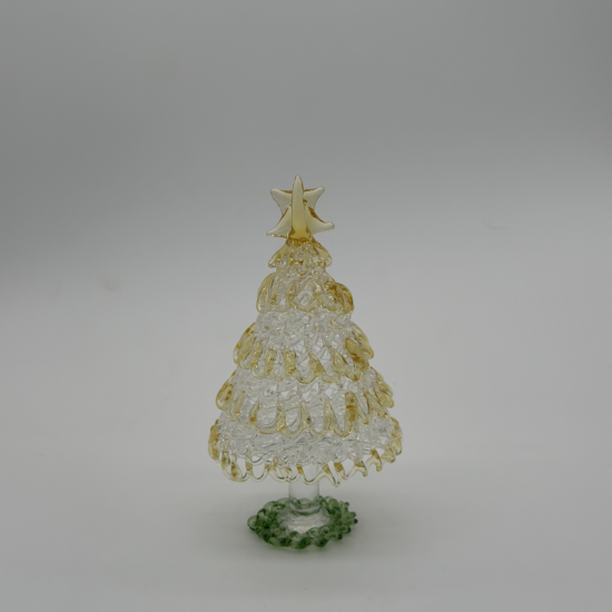 Wire Wrap Base Christmas Tree Coloured Glaze Decoration