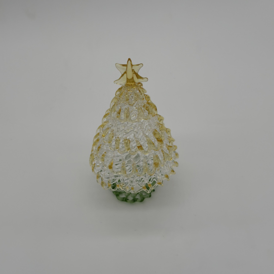 Wire Wrap Base Christmas Tree Coloured Glaze Decoration